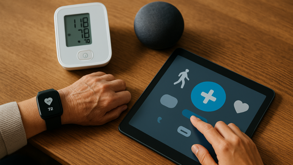 AI機能などを搭載した機器で体の数値を管理している画像