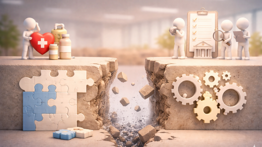 「医療のニーズと制度のギャップ」をイメージした画像。