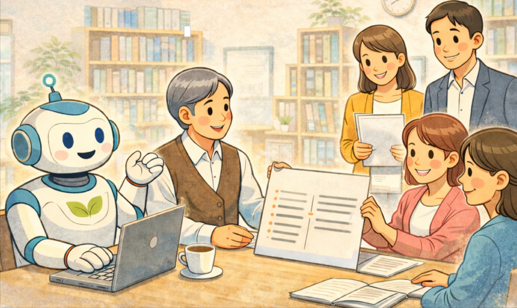 AIを活用しながら、チームでスーパービジョンを進めていく様子